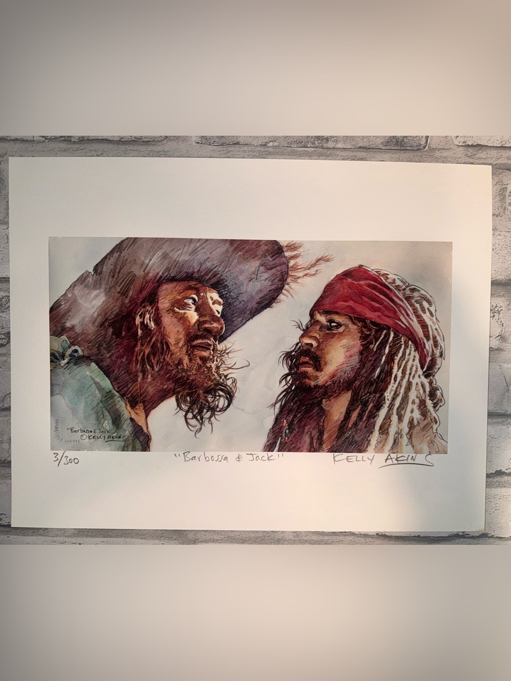 “Barbossa & Jack” Limited Edition Collectible Art Print By Artist Kelly Akins